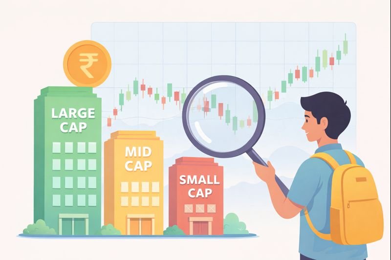 Market capitalization explained with large cap, mid cap, and small cap stocks